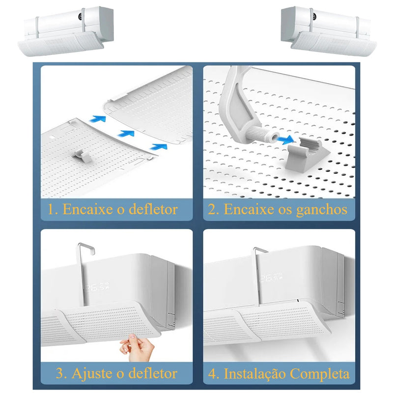 Defletor Ar Condicionado Ajustável